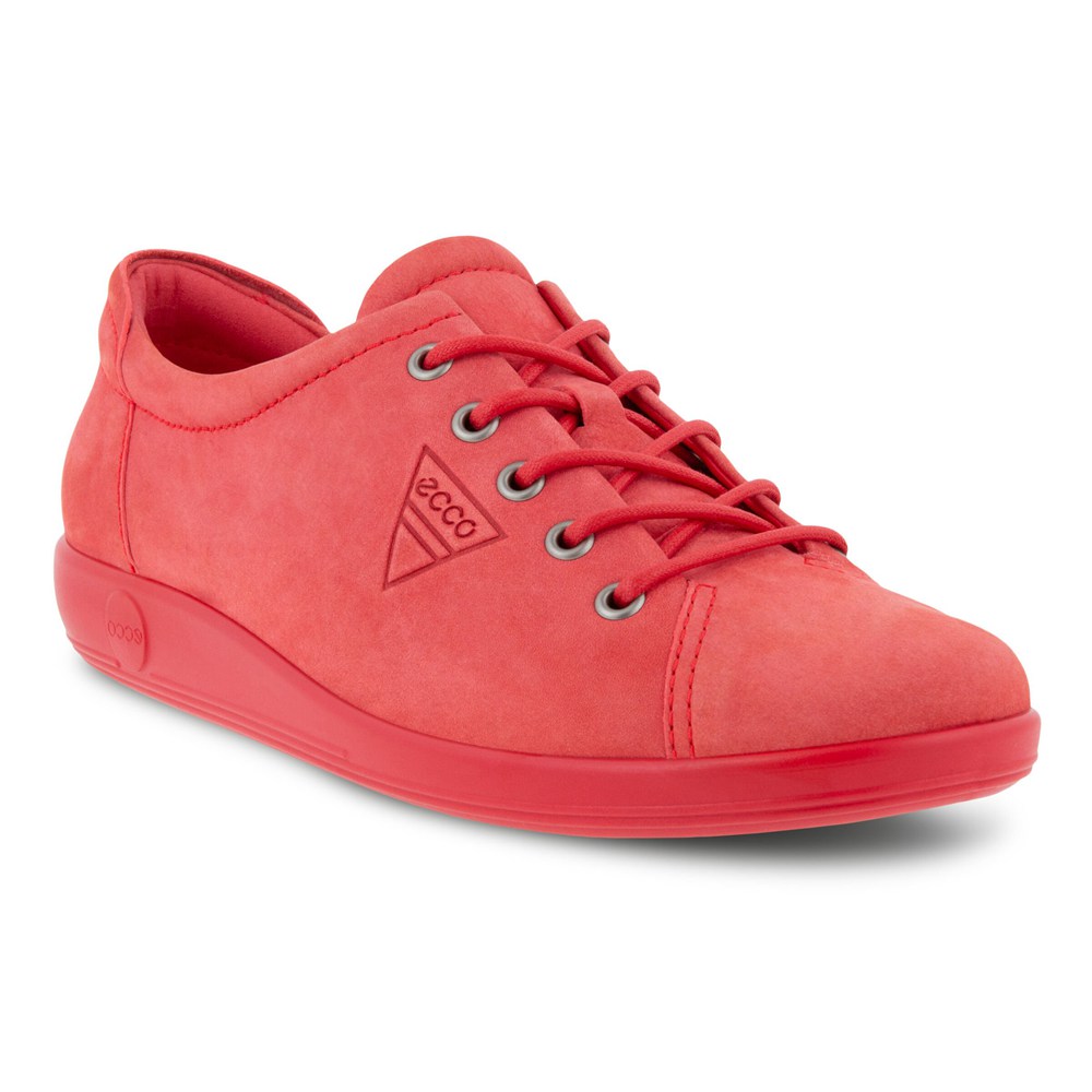 ECCO Womens Sneakers Red - Soft 2.0 Tie - RMY-305649